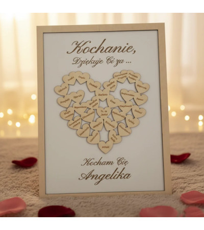 Personalizowana ramka z serduszkami - podziękowanie