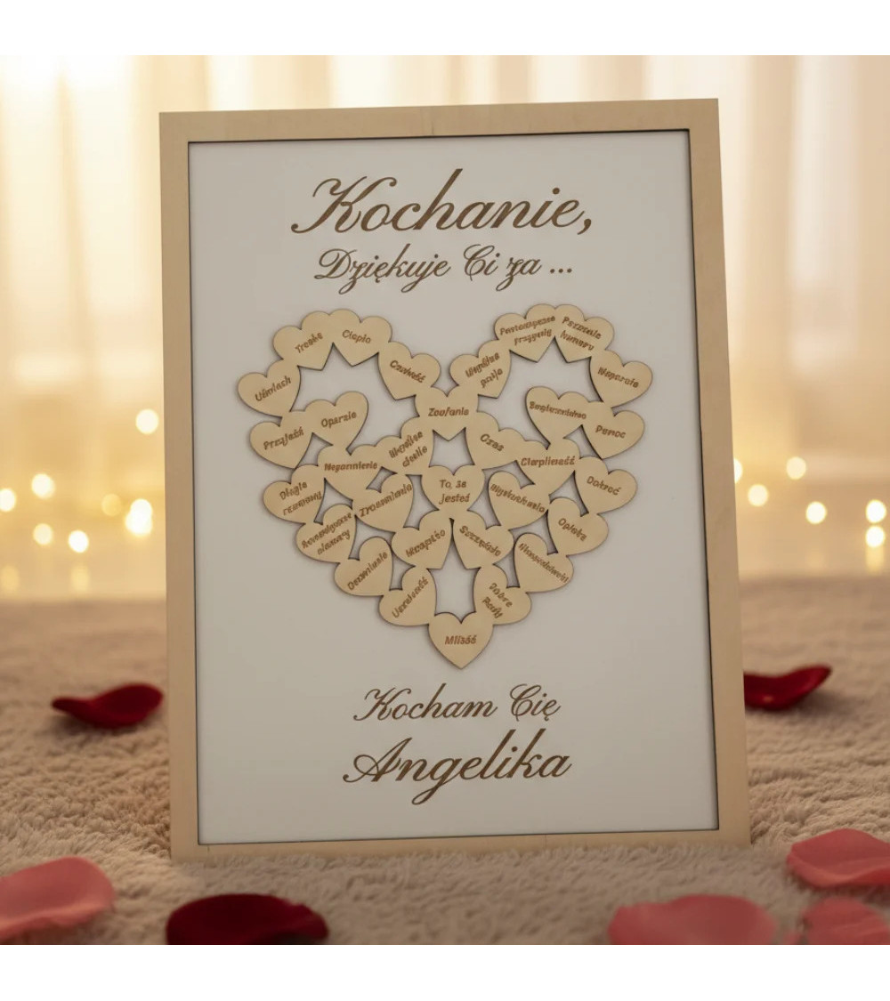 Personalizowana ramka z serduszkami - podziękowanie