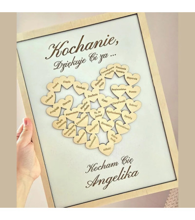 Personalizowana ramka z serduszkami - podziękowanie