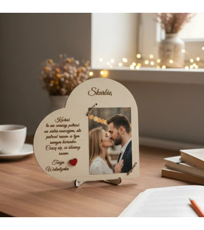 Ramka Serce z Grawerem Personalizowana na Walentynki