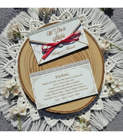 Pamiątka Ślubna Personalizowana Koperta z Grawerem