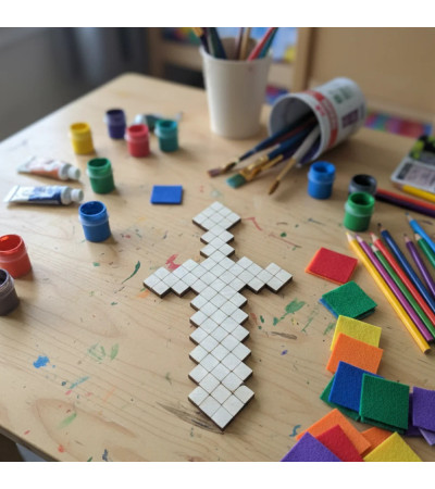Miecz Minecraft sklejka do prac artystycznych DIY