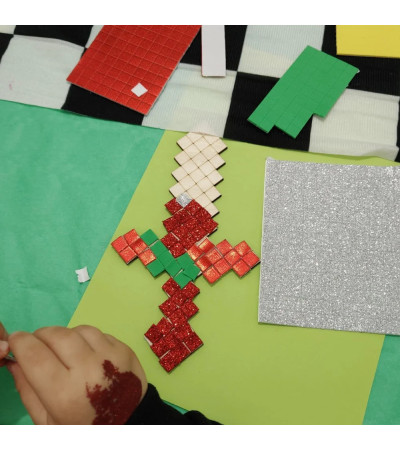 Miecz Minecraft sklejka do prac artystycznych DIY