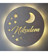 Lampka LED na ścianę z imieniem lampka nocna dla dziecka z grawerem
