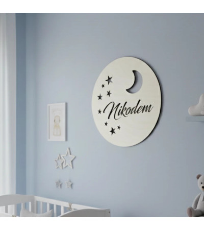 Lampka LED na ścianę z imieniem lampka nocna dla dziecka z grawerem