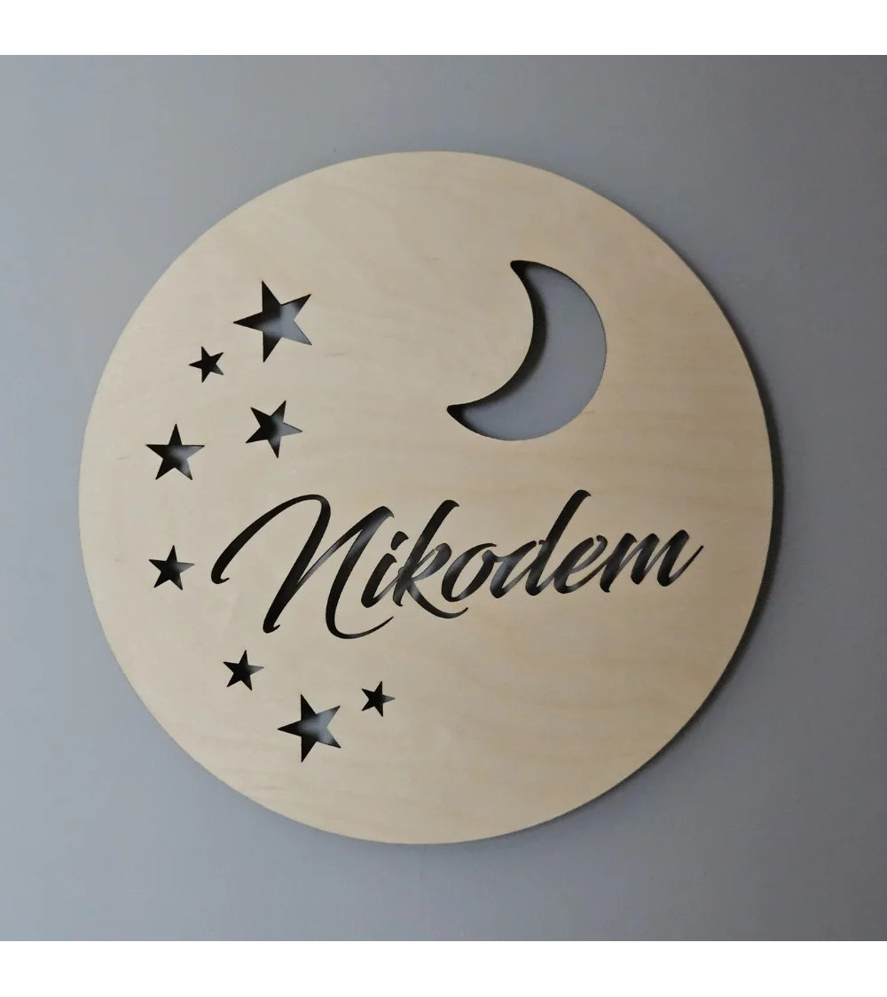 Lampka LED na ścianę z imieniem lampka nocna dla dziecka z grawerem