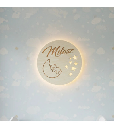 Lampka LED z imieniem na ścianę dla dziecka