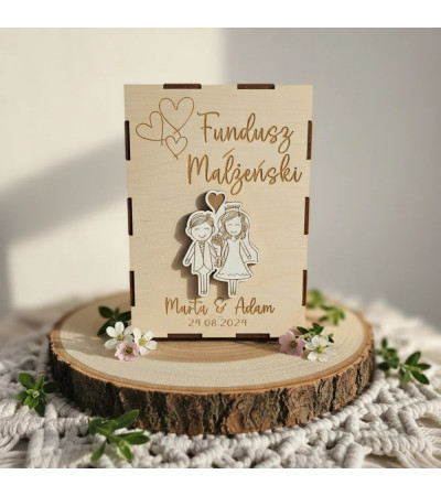Personalizowana Skarbonka Wyjątkowy Prezent na Ślub Z grawerem 3D
