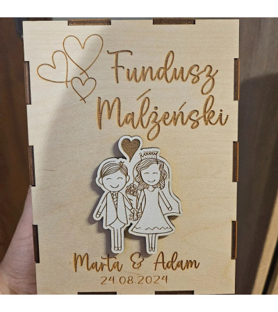 Personalizowana Skarbonka Wyjątkowy Prezent na Ślub Z grawerem 3D