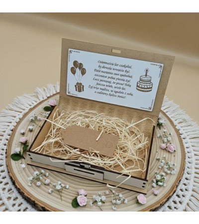 Pudełko na Pieniądze Personalizowane z Grawerem na Urodziny Białe