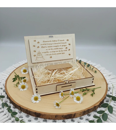 Pudełko na Pieniądze Personalizowane z Grawerem na Urodziny