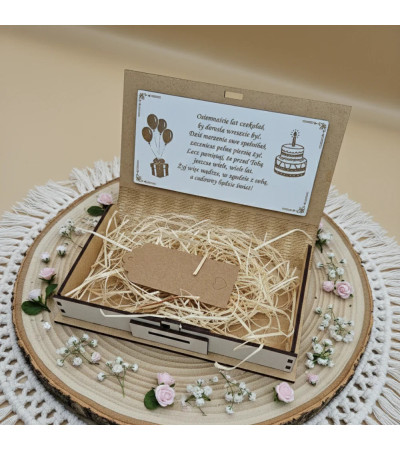 Pudełko na Pieniądze z elementem 3D Personalizowane na Urodziny Białe