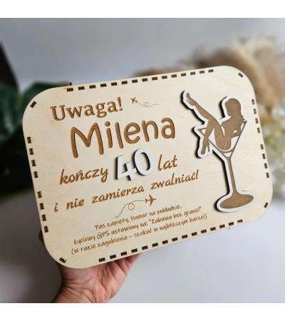 Personalizowana Duża Walizka na Urodziny / Wieczór Panieński / Emeryturę - Prezent z grawerem