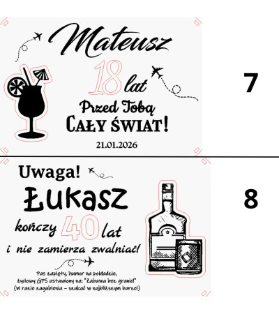 Personalizowana Duża Walizka na Urodziny / Wieczór Panieński / Emeryturę - Prezent z grawerem