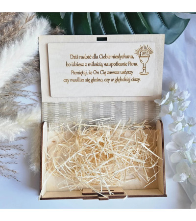 Pamiątka I Komunii Świętej  Personalizowane Pudełko na Pieniądze 3D dla Chłopca