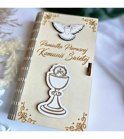 Pamiątka I Komunii Świętej Personalizowane Pudełko na Pieniądze 3D