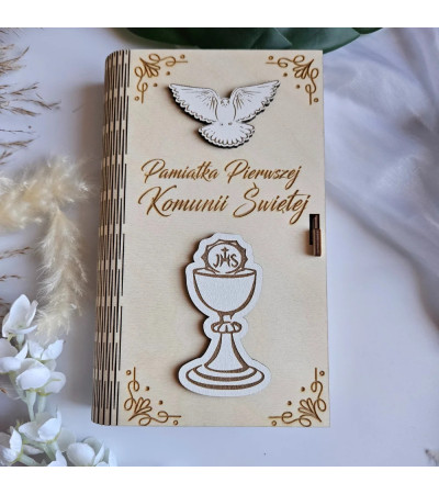 Pamiątka I Komunii Świętej Personalizowane Pudełko na Pieniądze 3D