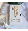 Pamiątka I Komunii Świętej Personalizowane Pudełko na Pieniądze 3D białe