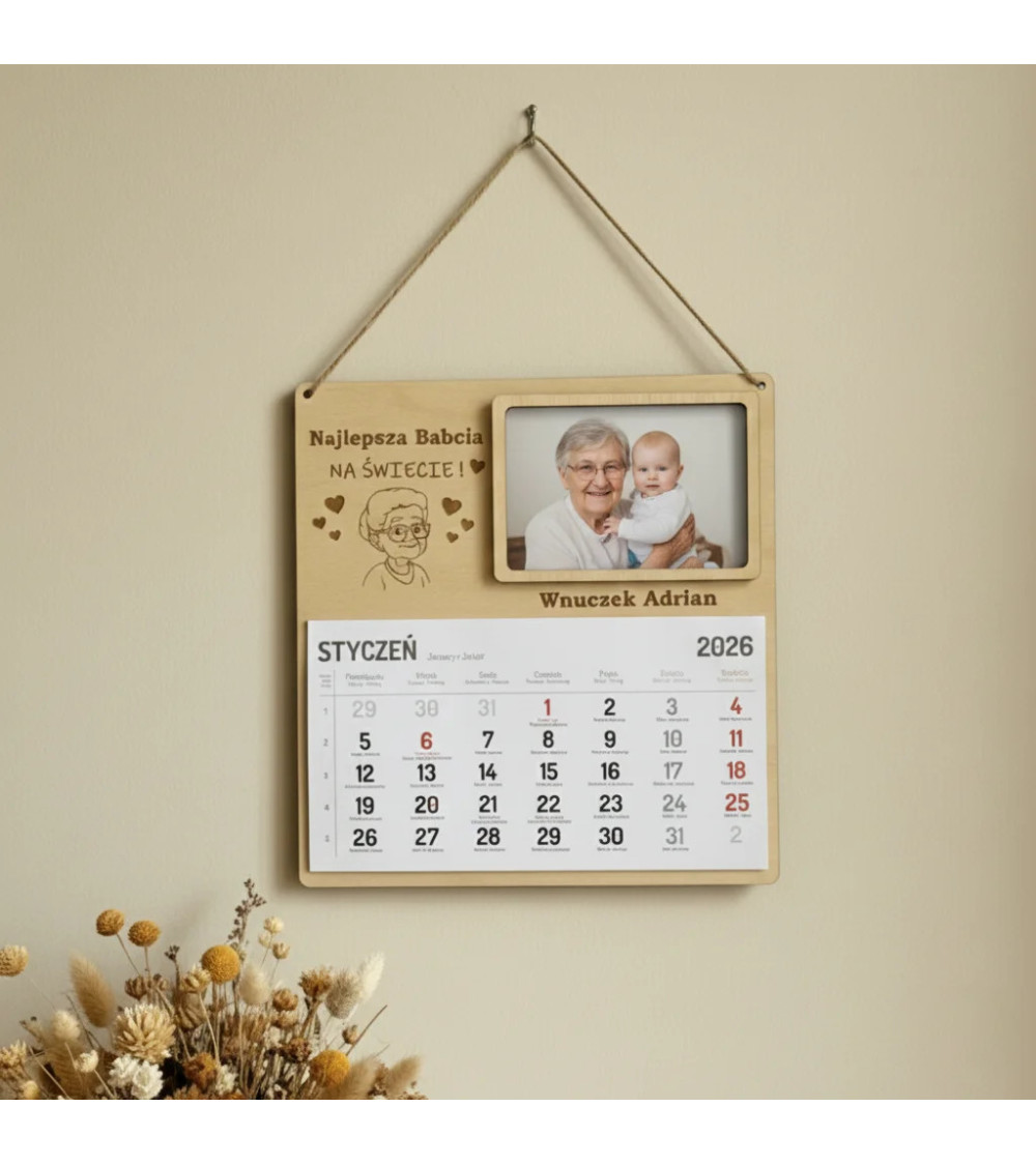 Personalizowany Kalendarz – Najlepsza Babcia na Świecie!