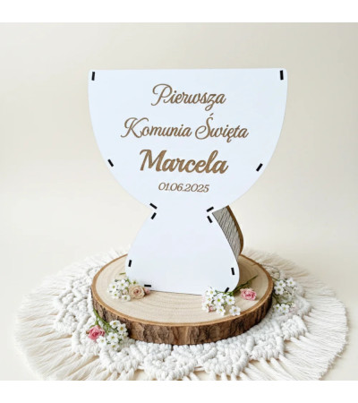 Kielich - Prezent Pierwsza Komunia Święta BOX Personalizowany DUŻY