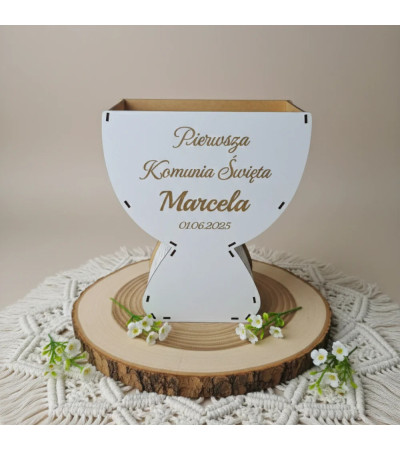 Kielich - Prezent Pierwsza Komunia Święta BOX Personalizowany DUŻY