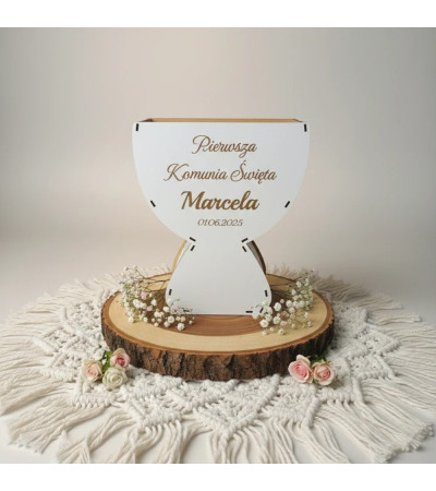 Kielich - Prezent Pierwsza Komunia Święta BOX Personalizowany DUŻY