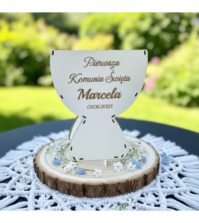 Kielich - Prezent Pierwsza Komunia Święta BOX Personalizowany DUŻY