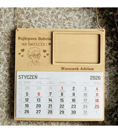 Personalizowany Kalendarz – Najlepsza Babcia na Świecie!