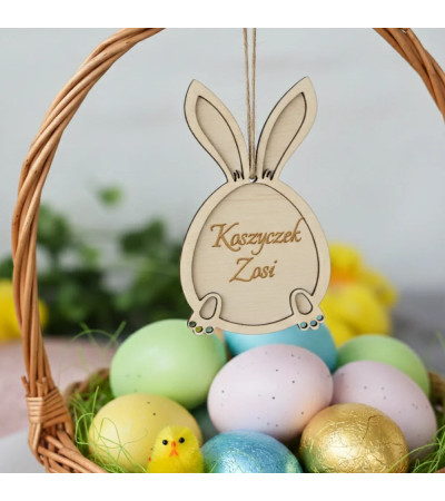 Personalizowana Zawieszka 3D Zajączek do Koszyczka Wielkanocnego