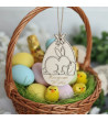 Personalizowana Zawieszka 3D Zajączek z Marchewką do koszyczka Wielkanocnego z imieniem