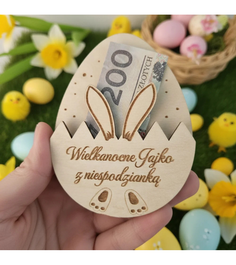 Wielkanocne Jajko z Niespodzianką Personalizowany Bon na Pieniądze 3D