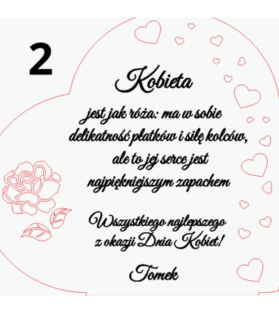 Drewniana Lampka LED Serce Wyjątkowy Prezent na Dzień Kobiet