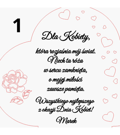 Drewniana Lampka LED Serce Wyjątkowy Prezent na Dzień Kobiet