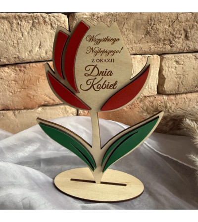 Prezent na Dzień Kobiet - Personalizowany Tulipan z imieniem