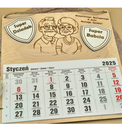 Personalizowany Kalendarz – Super Babci i Dziadka