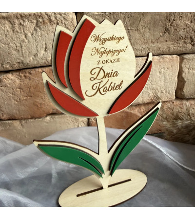Prezent na Dzień Kobiet - Personalizowany Tulipan z imieniem