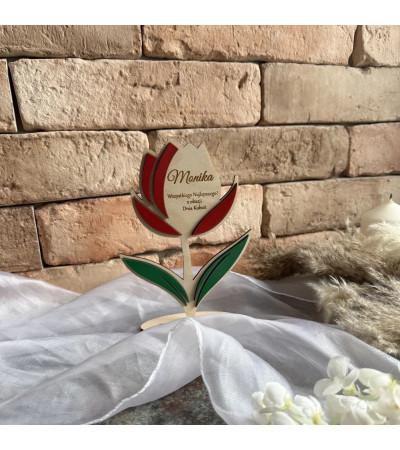 Prezent na Dzień Kobiet - Personalizowany Tulipan z imieniem